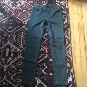 J Brand super skinny forest green denim